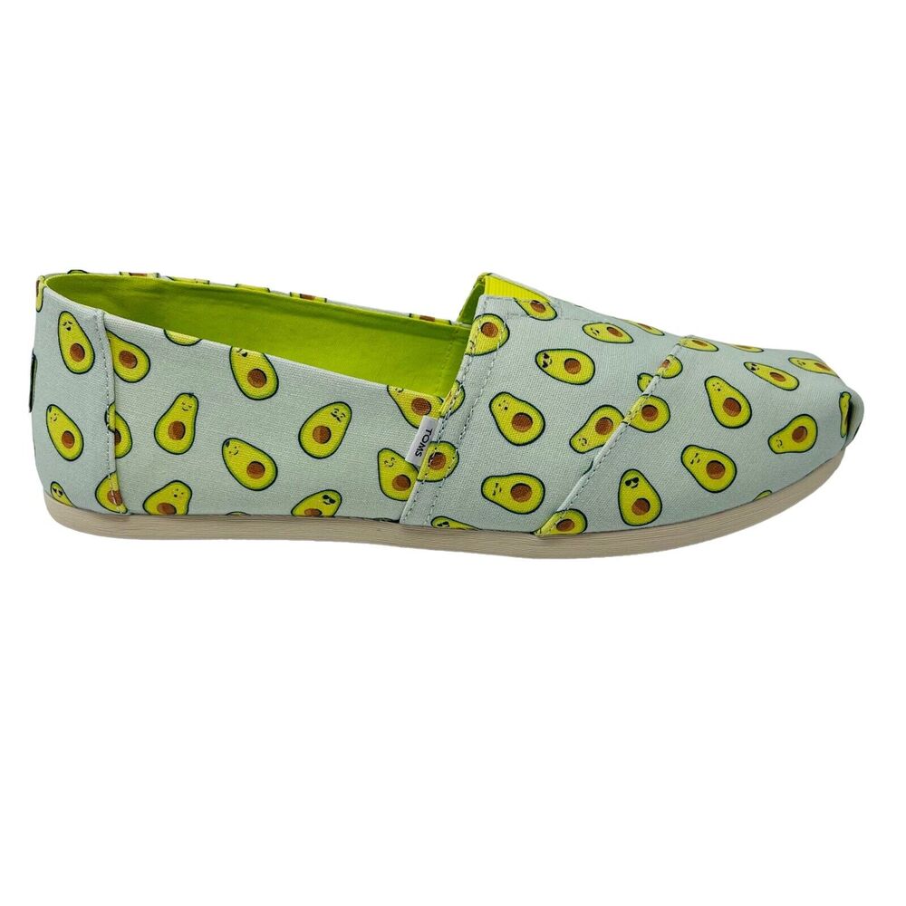 New TOMS Womans Sz 11M Alpargata Avocados Slip On Flats Casual Paper Source
